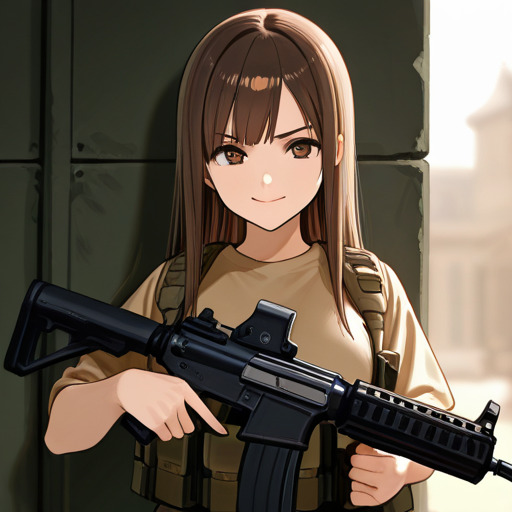 アサルトライフルを持っている女の子