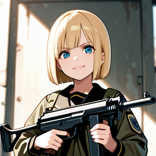 サブマシンガンを持っている女の子